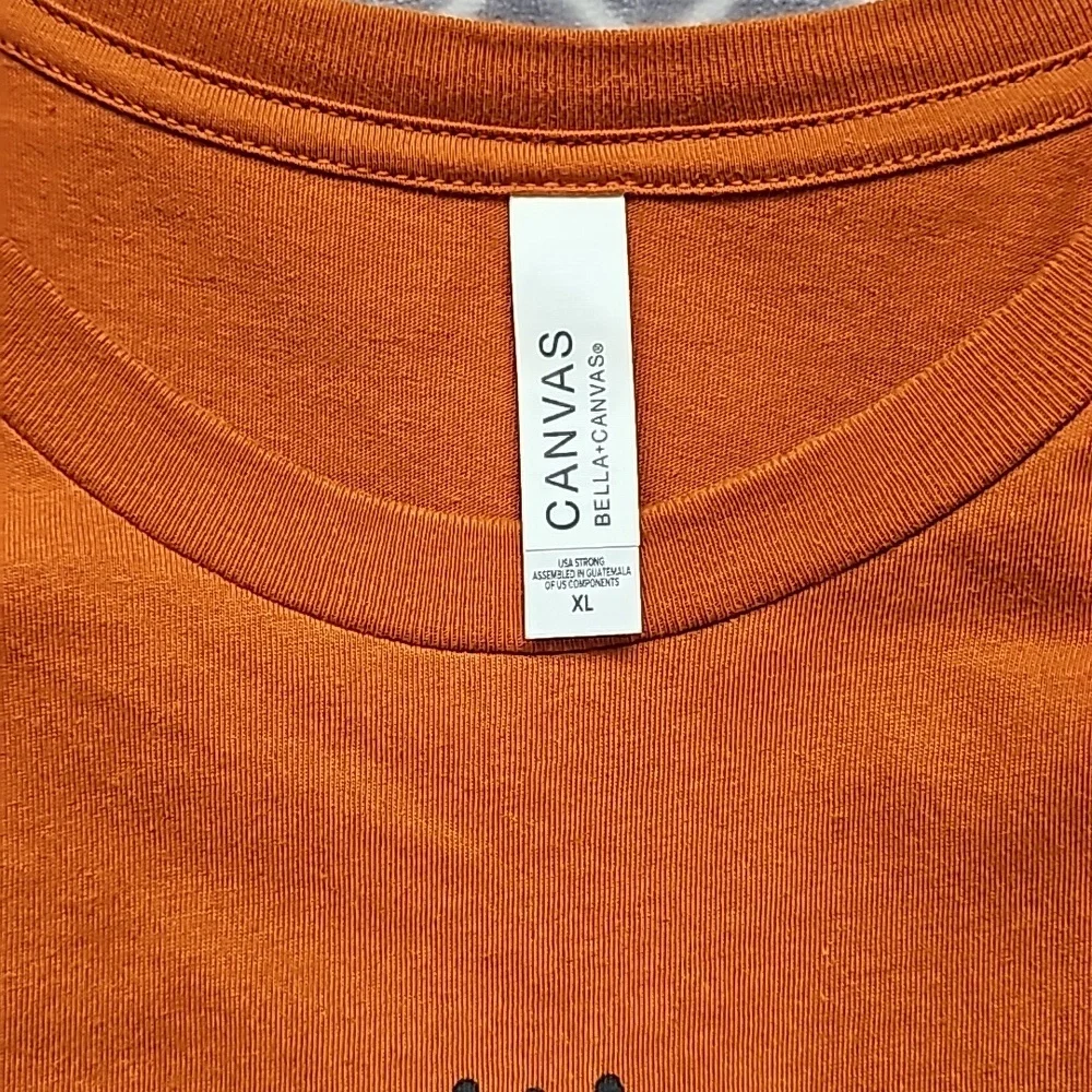 'Yee Haw' orange Western Cowgirl tee, Size XL - Picture 4 of 5
